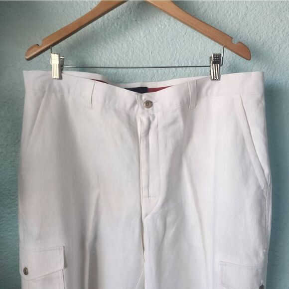 Contigo 100% linen cargo style casual coastal pants - Picture 4 of 14